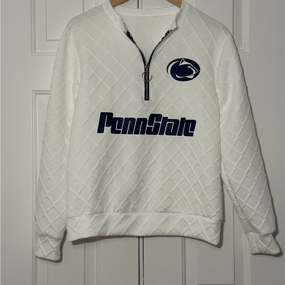 Penn State White Quilted Quarter Zip Pullover | PSU Nittany Lions